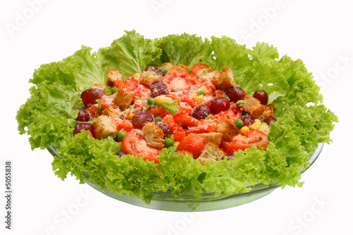 fresh leafy green salad in a bowl photo