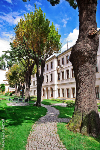 Garden of Dolma Bahche Palace, Istanbul, Turkey photo