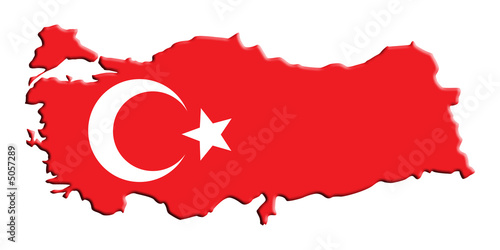 Karte Fahne Türkei