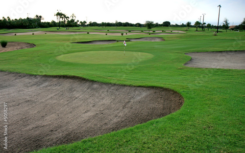 A golf course resort