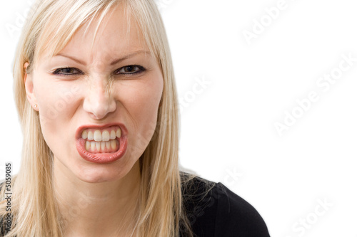 Bild auf Leinwand femme et grimace