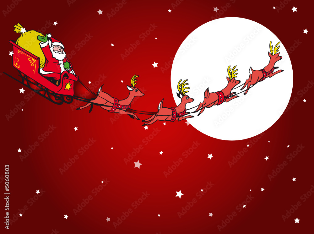 père noël en traineau