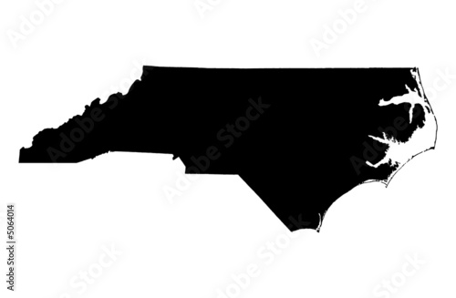 map of North Carolina, USA