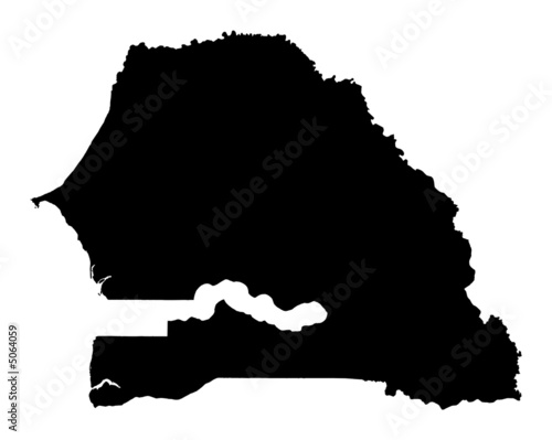 detailed map of Senegal