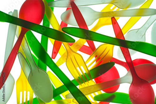 colorful  plastic Cutlery