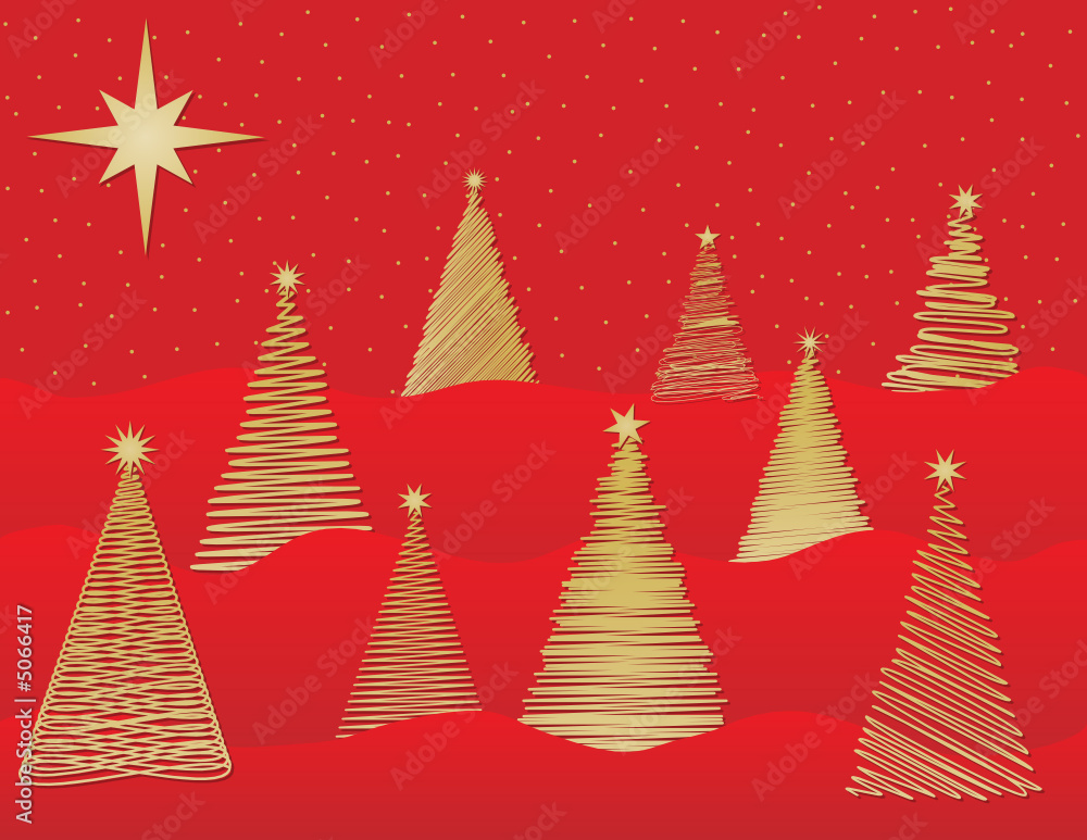 Nine Stylized Christmas Trees Nine Stylized Christmas Trees