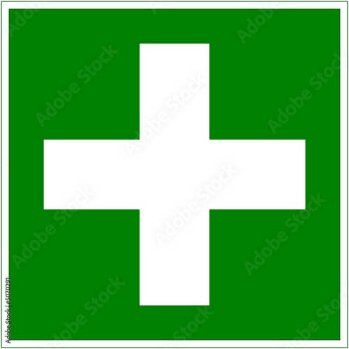 green first aid sign