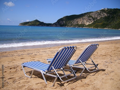 Corfu - Beach Beds and Blue Seas