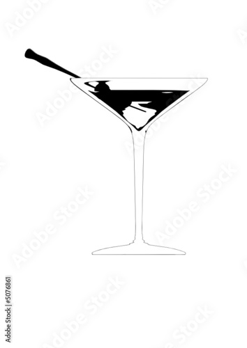  Vector illustration of cocktail glass
