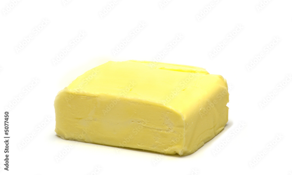 lump butter on white background lump butter on white background