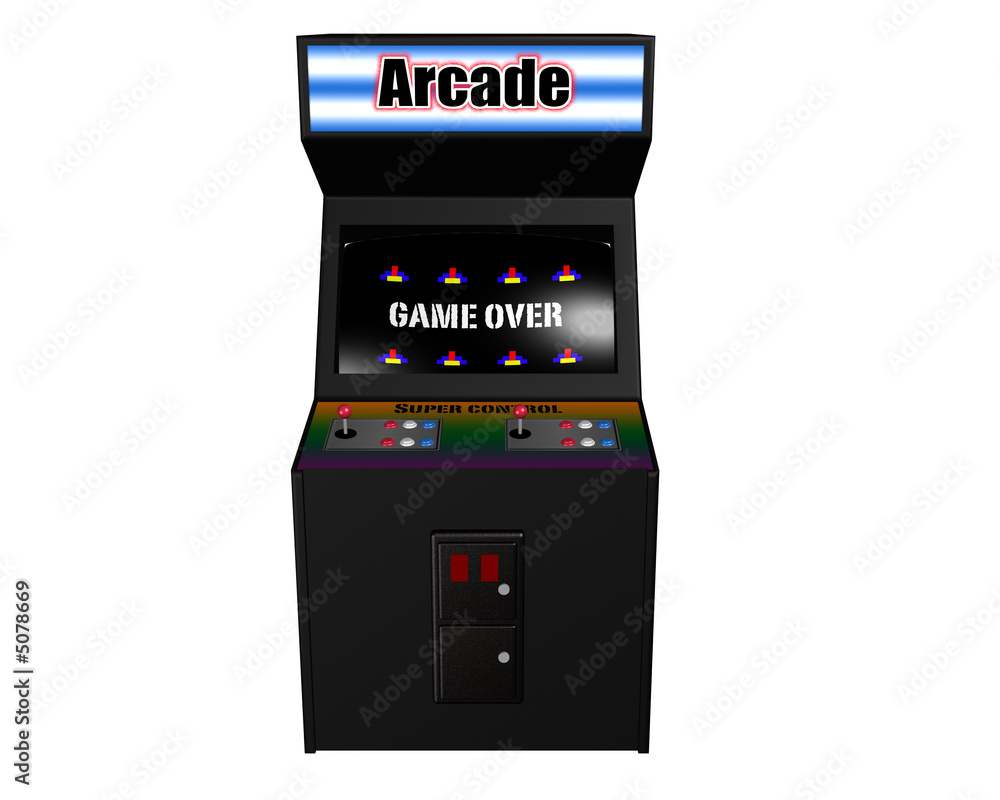 Black Arcade Game on White Black Arcade Game on White