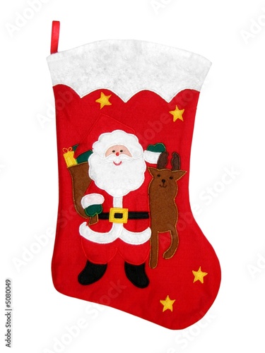Christmas Stocking with Santa and Reindeer