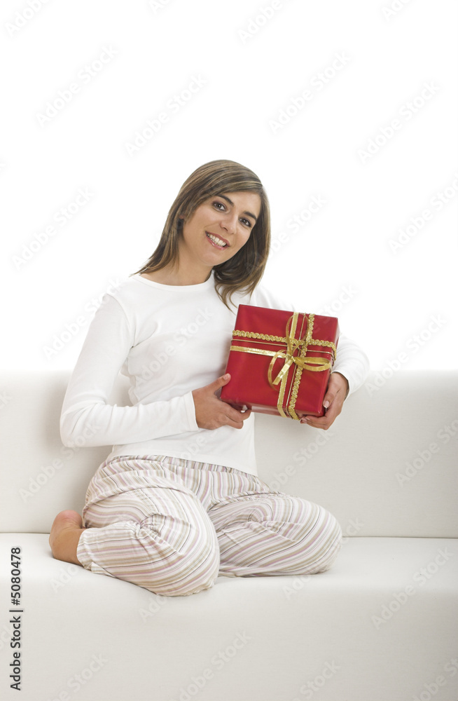 Happy woman with gifts Happy woman with gifts