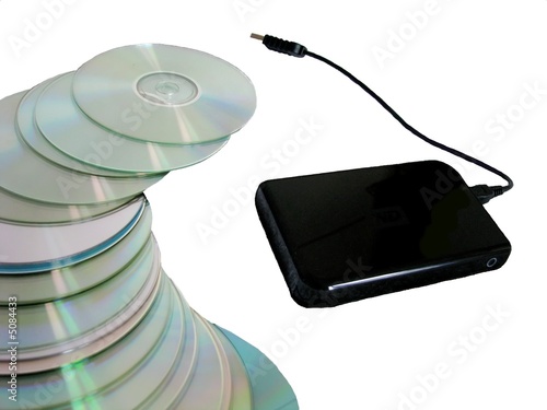 Concept cds/disque dur/sauvegarde/generation