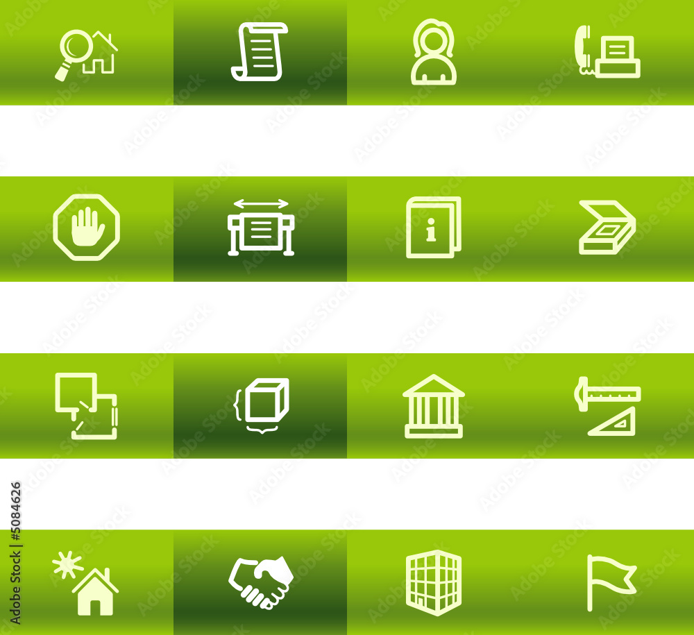 Green bar building icons