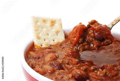 фотография Chili with Beans and Cracker