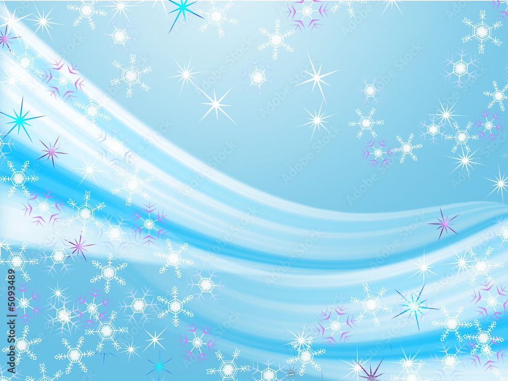 Winter Background - Snowflakes & Stars Winter Background - Snowflakes & Stars
