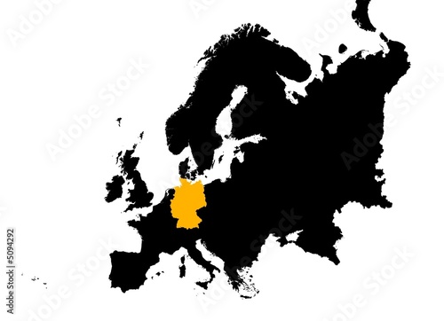 Europe with highlighted Germany map