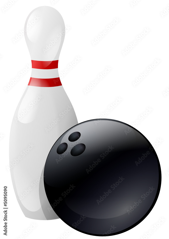 Quille et boule de bowling Stock-Vektorgrafik | Adobe Stock