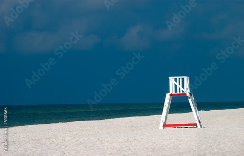 Lifeguard Chair on Deserted Beach
