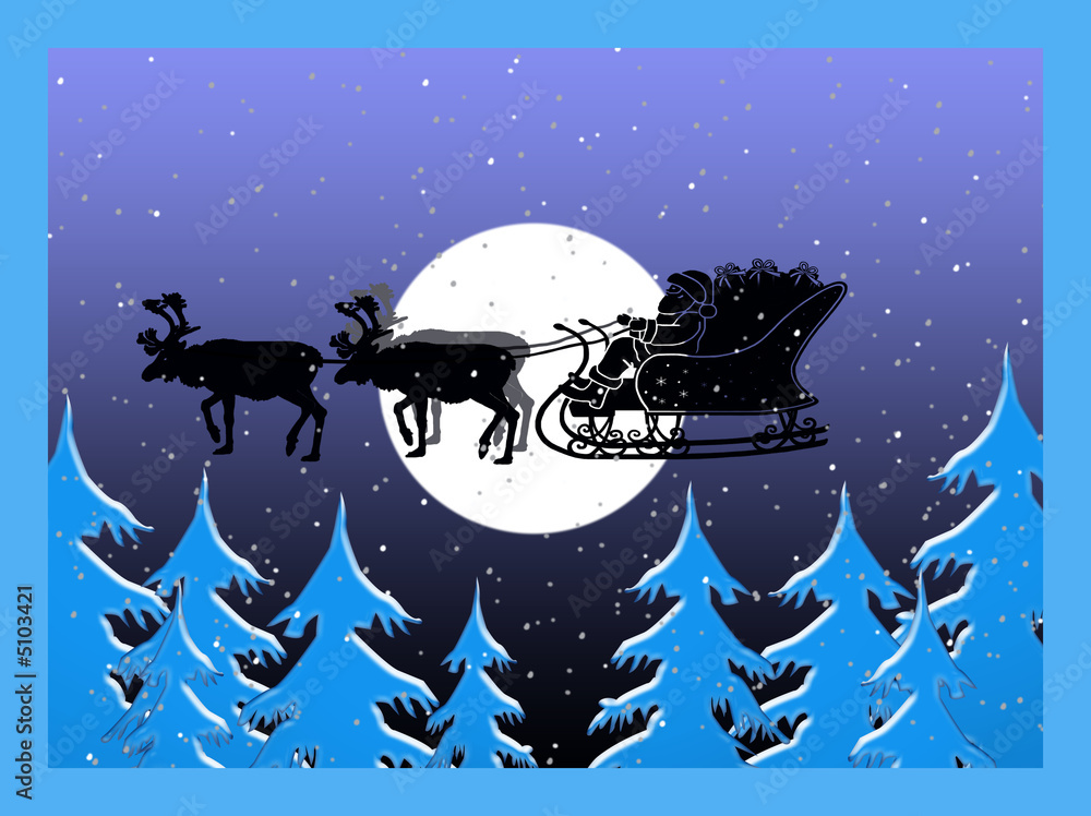 Naklejka premium der weihnachtsmann kommt