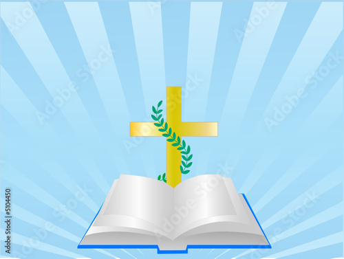 open bible and christ,vector illustration
