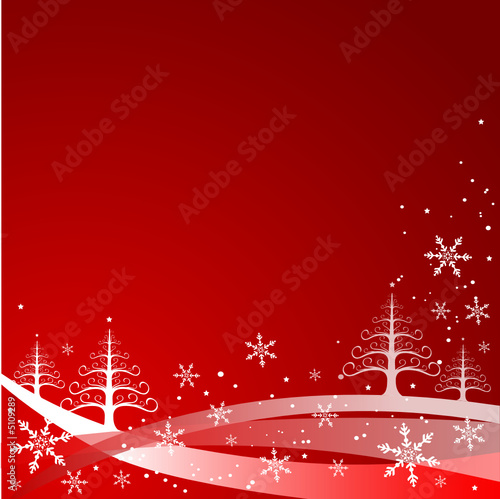 Illustration de noël sur fond rouge