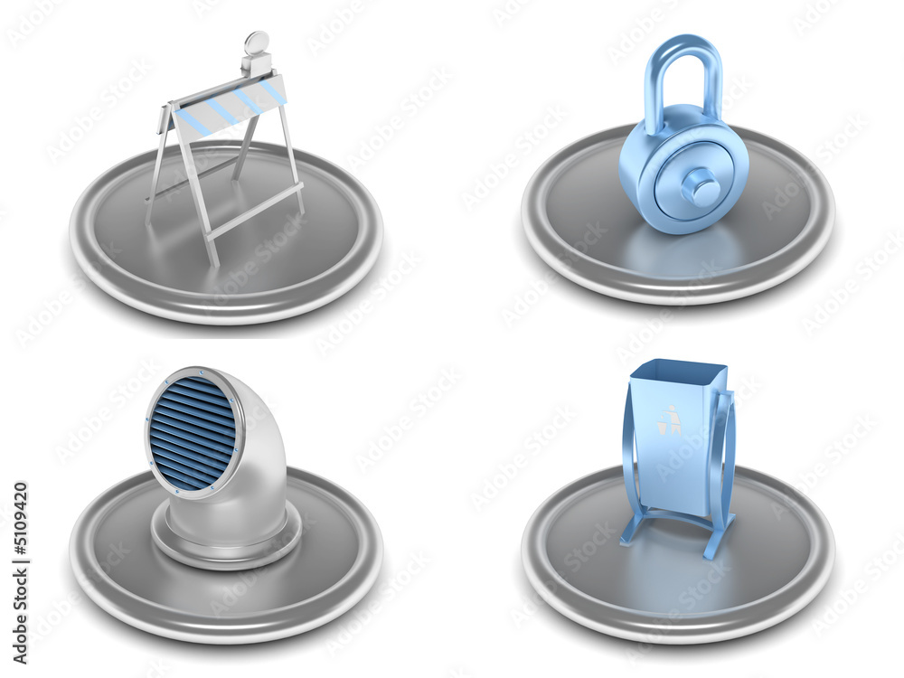 complete set of icons on an industrial theme