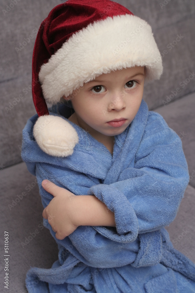 The nice boy in a New Year's cap The nice boy in a New Year's cap