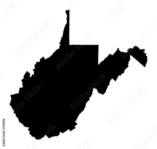 map of West Virginia, USA