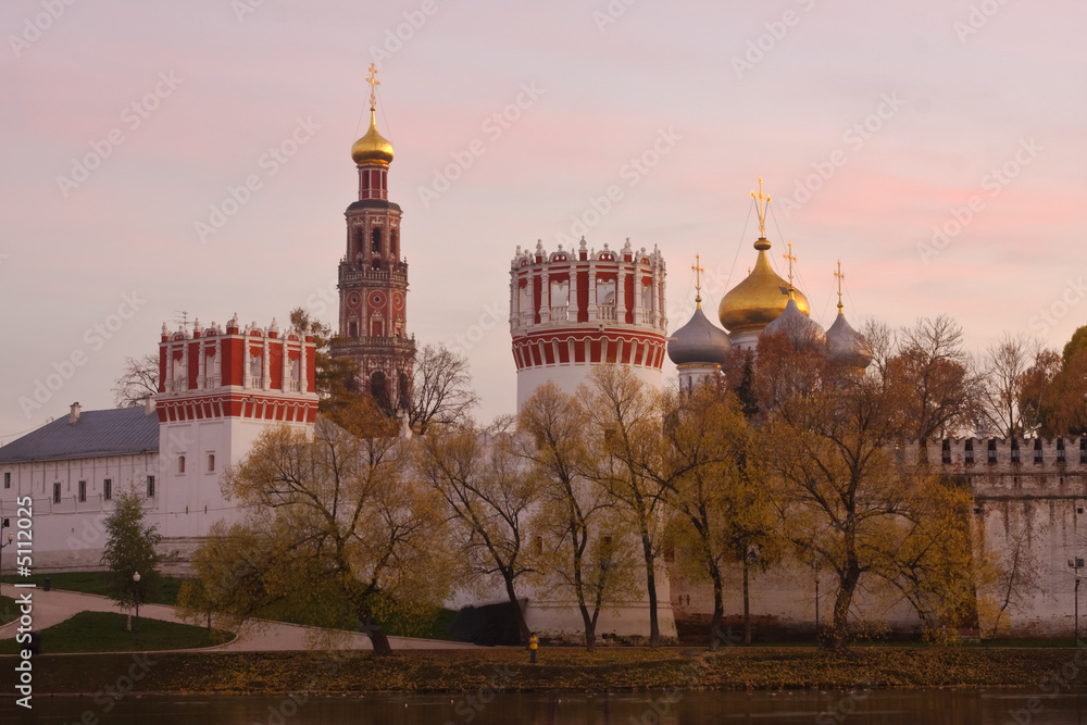 Novodevichiy monastery at sunset