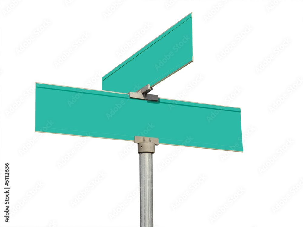 Blank street signs isolated on white background Blank street signs isolated on white background