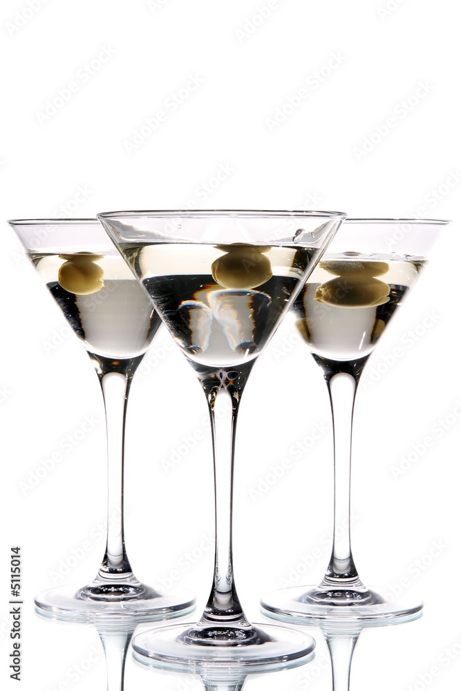 Martini glass with olive inside