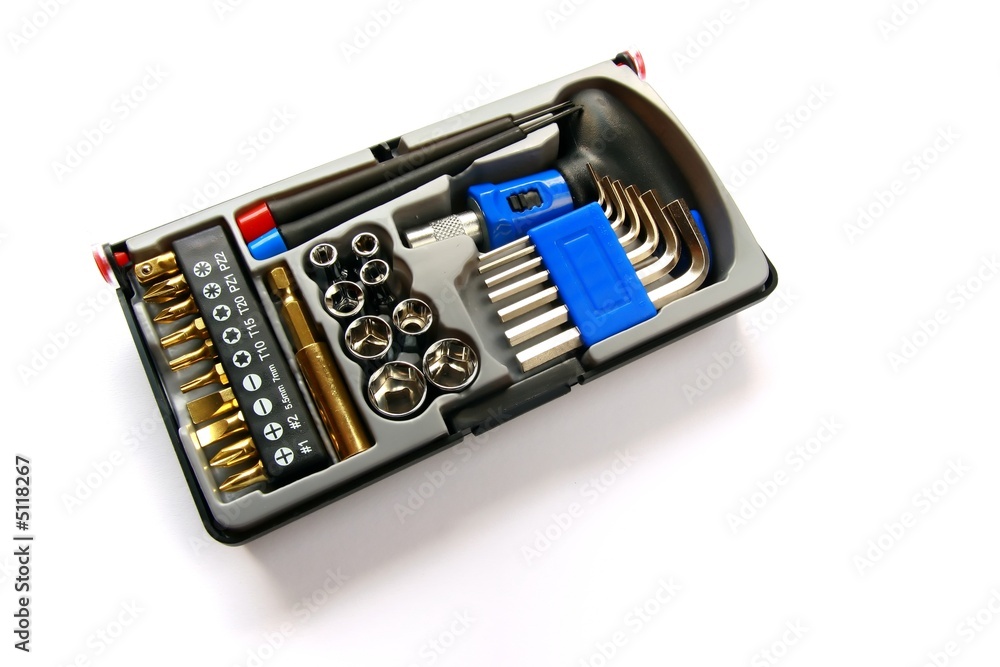 A set of tools - isolated on white background A set of tools - isolated on white background