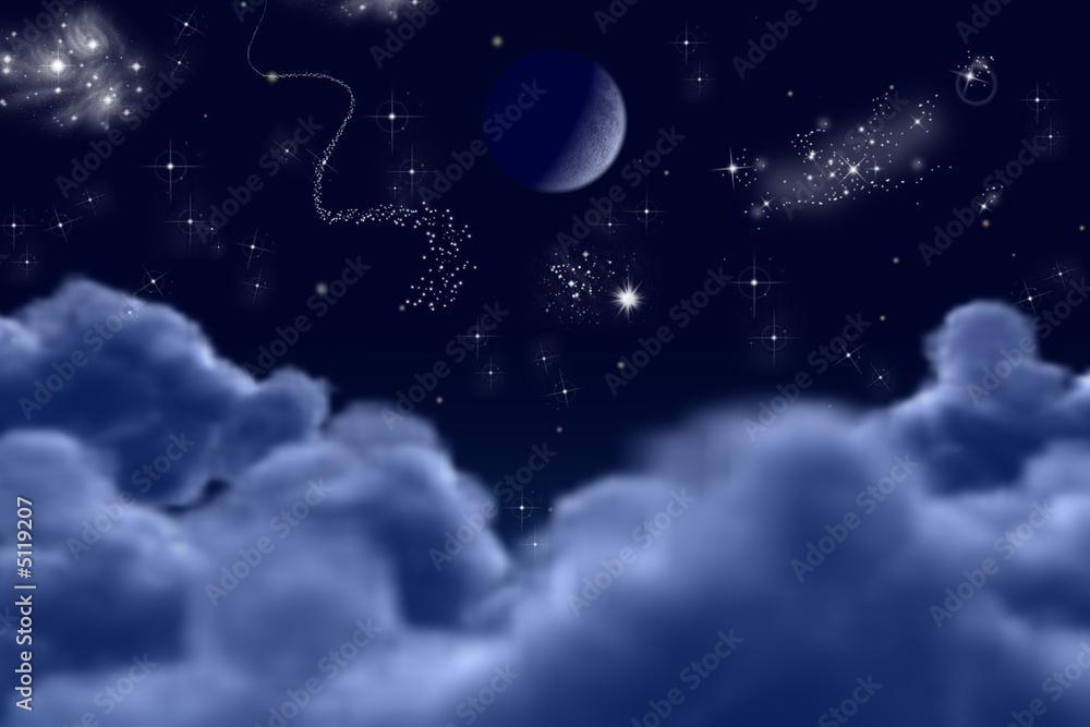 Naklejka premium Starlit night