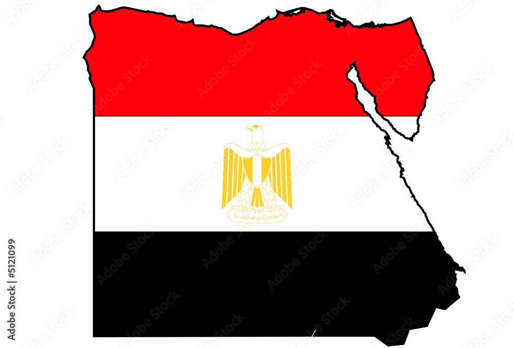 Flagge und Karte von Ägypten Stock-Vektorgrafik | Adobe Stock