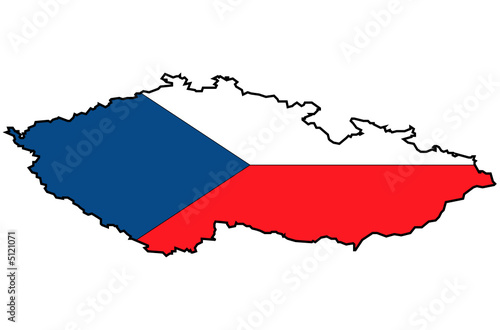 Flagge und Karte von Tschechien