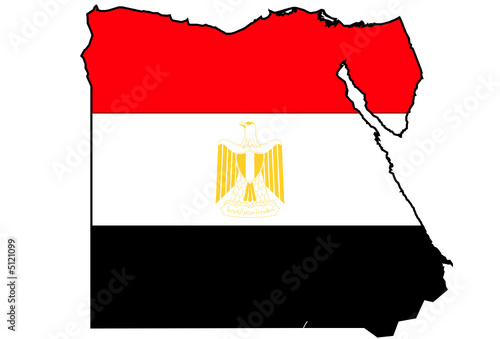 Flagge und Karte von Ägypten