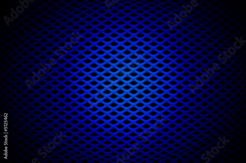 Blue spot-lit speaker grille