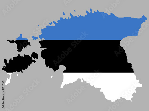 map of Estonia with flag