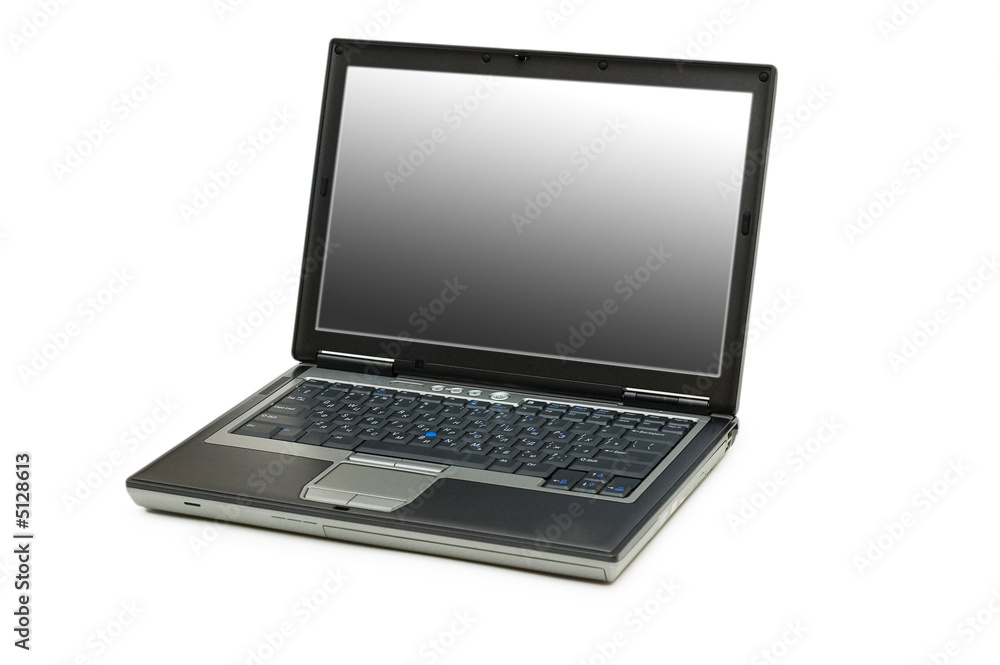 Silver laptop isolated on the white background Silver laptop isolated on the white background