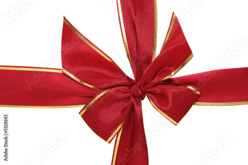 The ribbon and bow of the giftbox