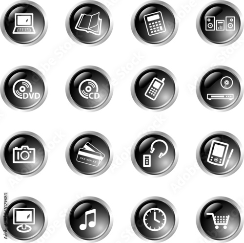 black drop electronics icons