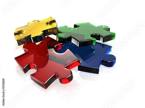 3d puzzle isolated on white 
