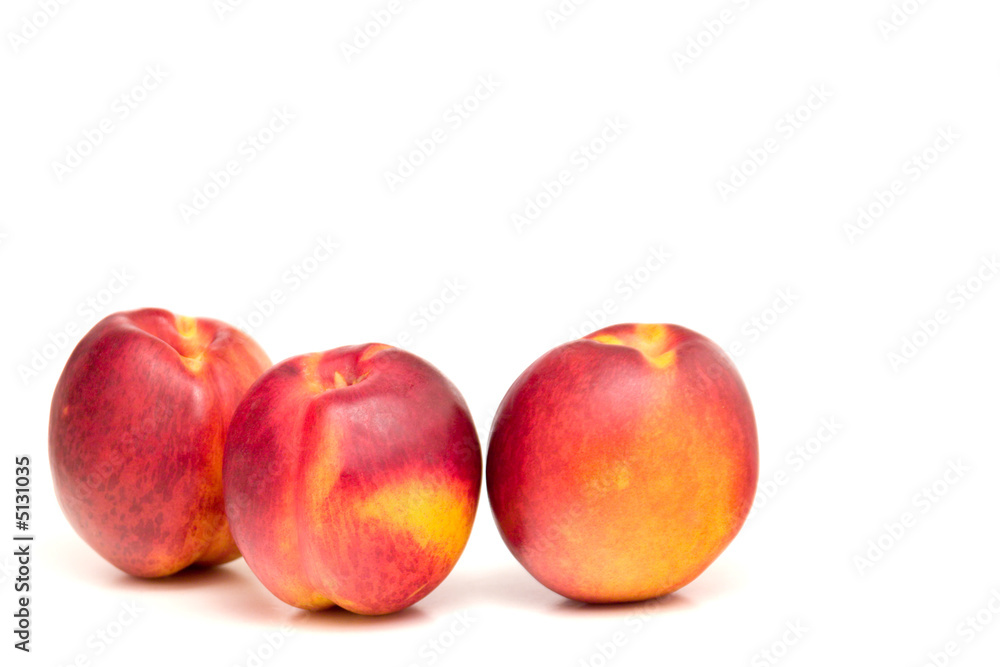 Peaches isolated on white 