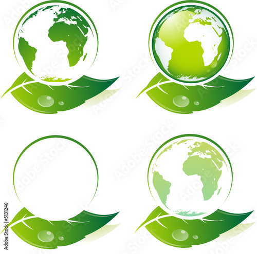 Terres sur feuille, image vectorielle