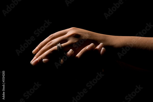 beautiful hands with ring