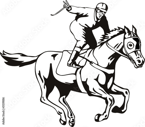 Horse and jockey on a winning run