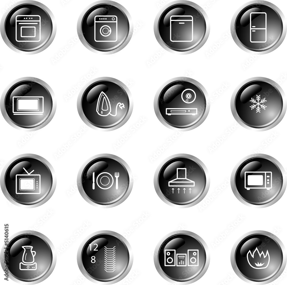 black drop household goods icons black drop household goods icons