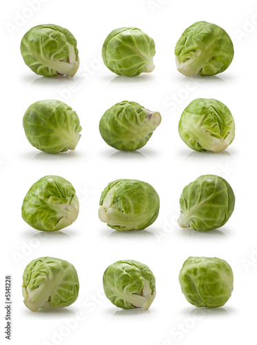 Twelve brussels sprouts